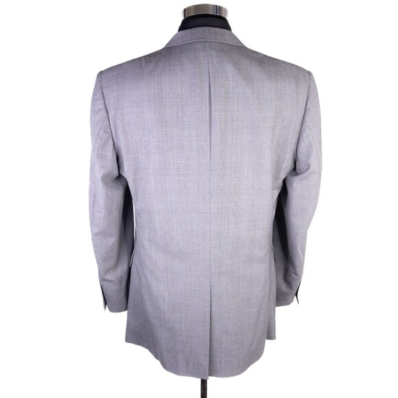 Jos. A. Bank 2-Pcs WOOL Gray Plaid Two Button Jacket Blazer Sz 42L Pants 36X30 - Picture 8 of 16